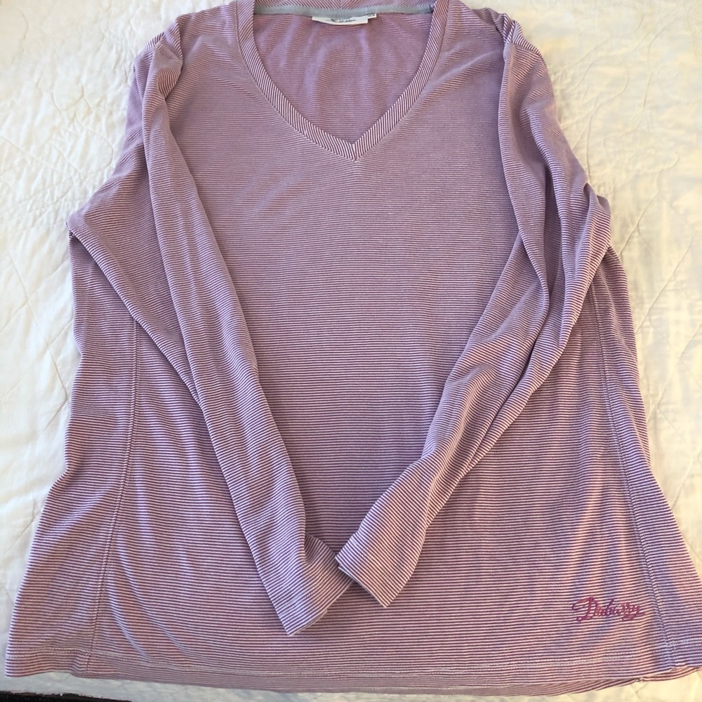 Dubarry Lilac Purple Striped Teeshirt Size 14.